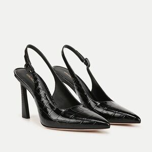 Callie Croc-Embossed Slingback Pump